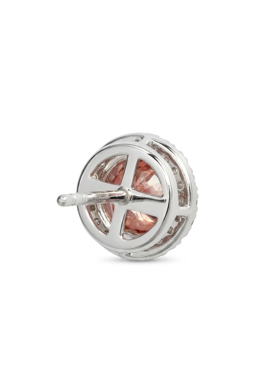 2-carat lab grown diamond stud earrings - pink
