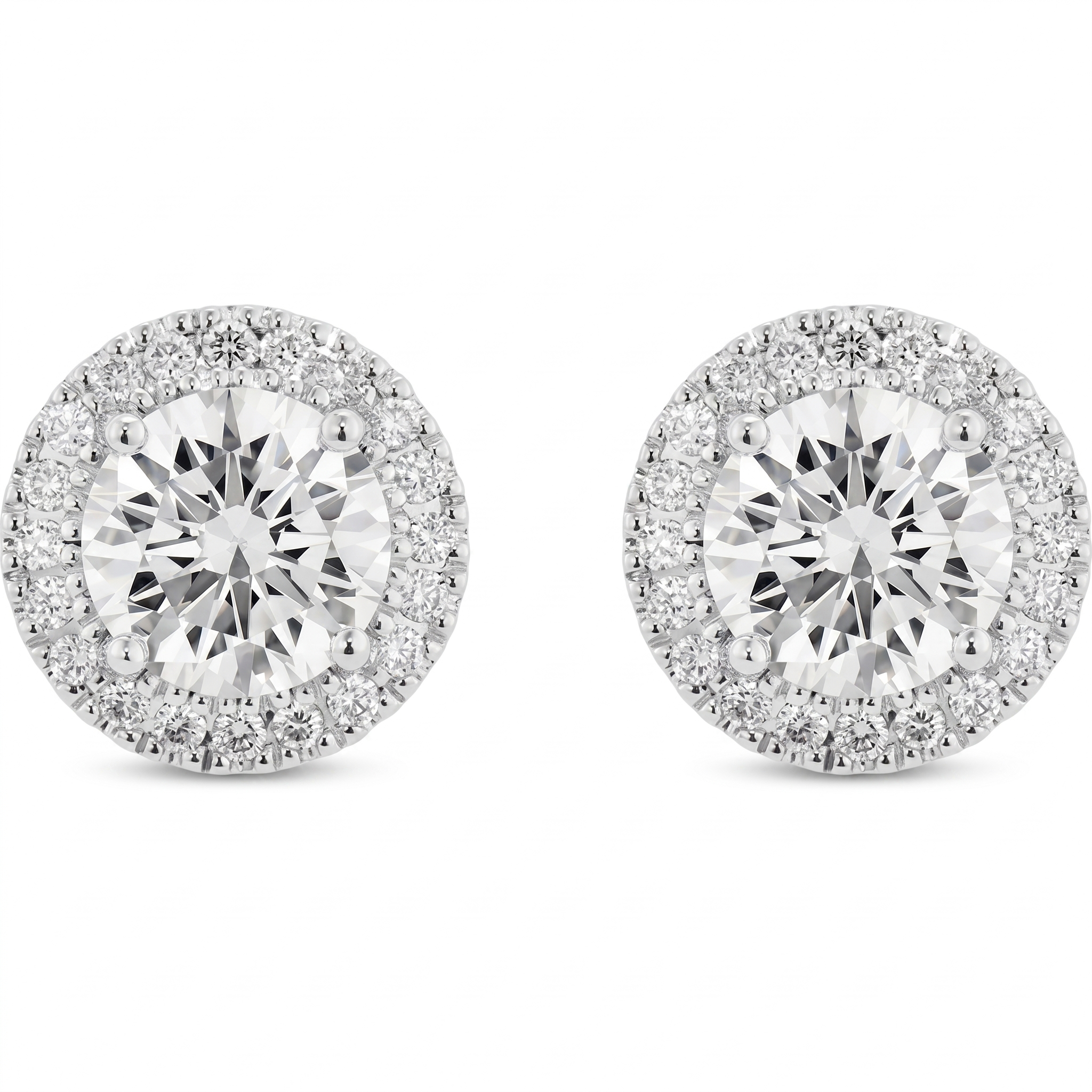 2-carat lab grown diamond stud earrings - white
