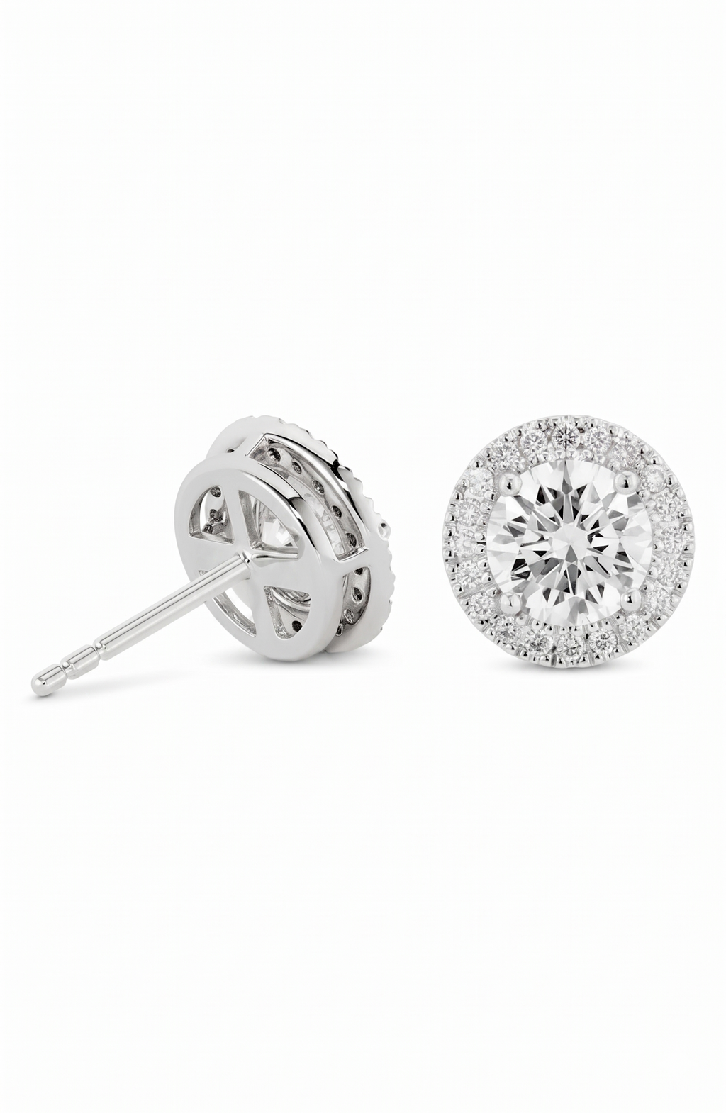 2-carat lab grown diamond stud earrings - white