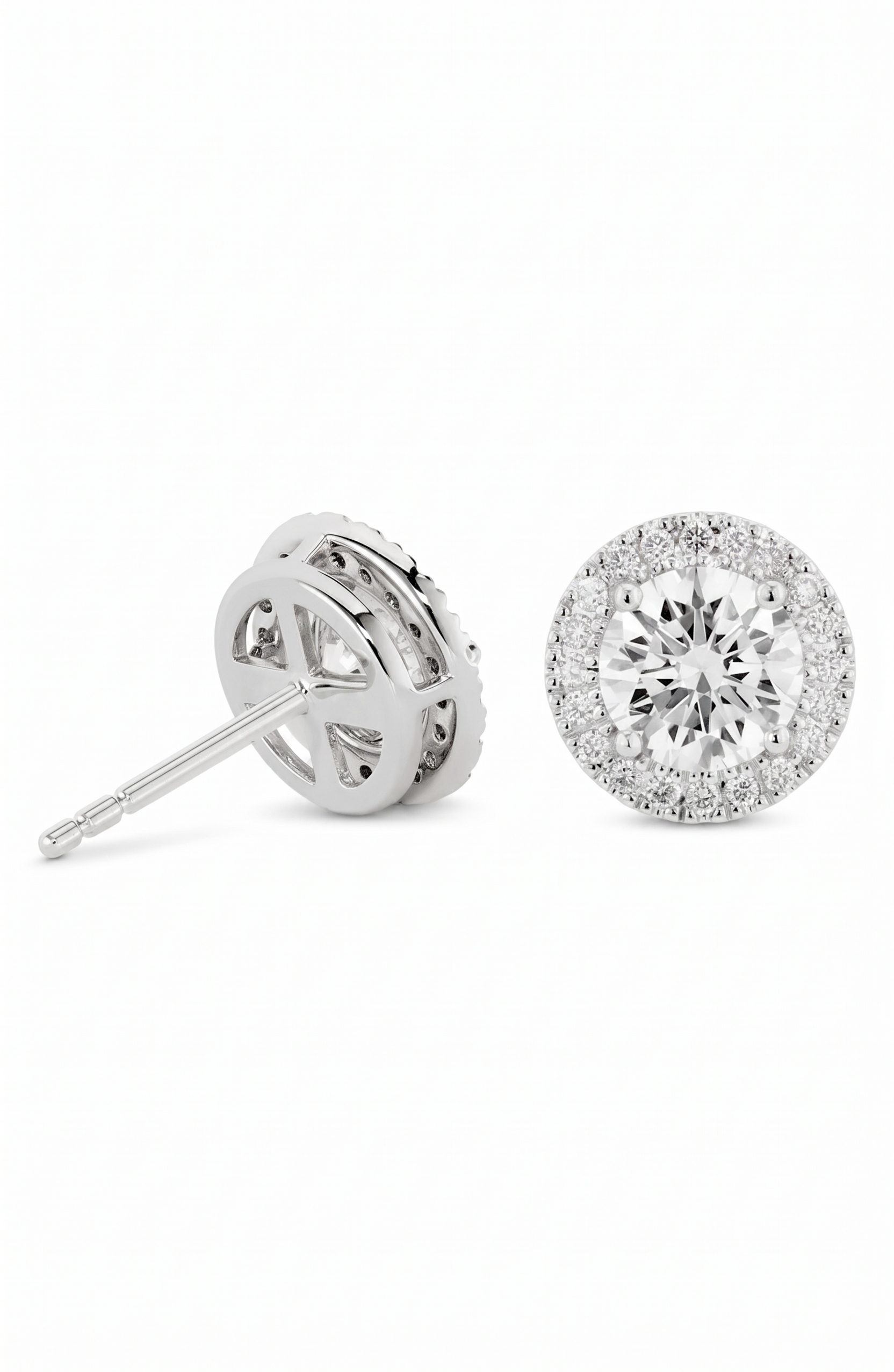 2-carat lab grown diamond stud earrings - white