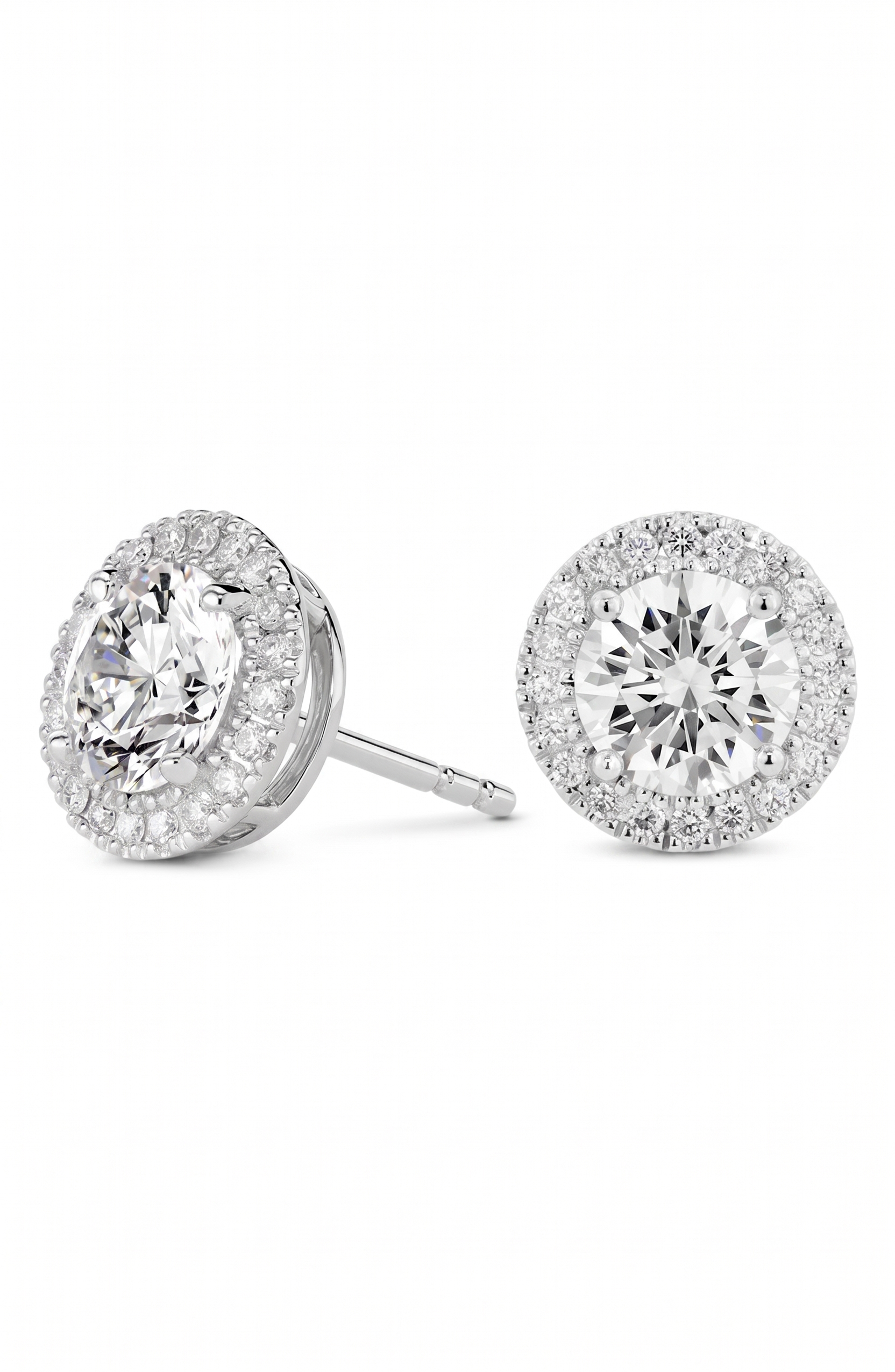 2-carat lab grown diamond stud earrings - white