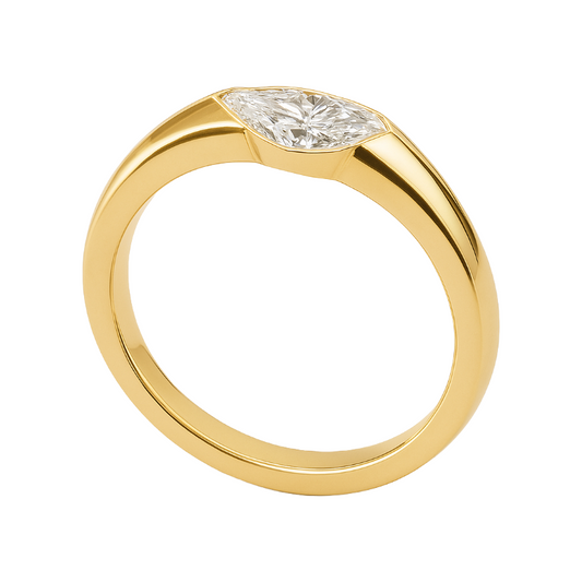0.30 Carat Marquise-Cut Diamond Ring in 18K Gold