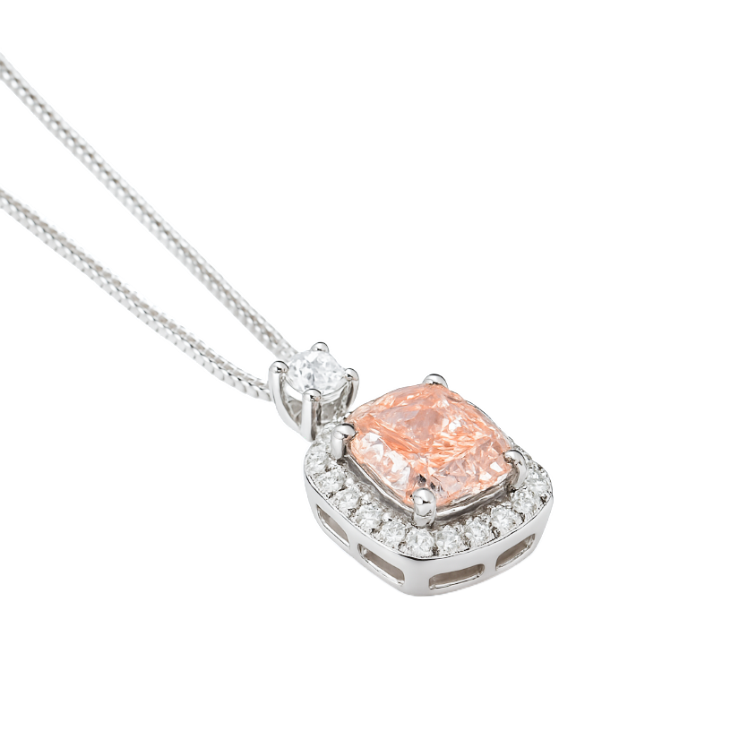 Cushion-Cut Fancy Color Lab-Grown Diamond Pendant