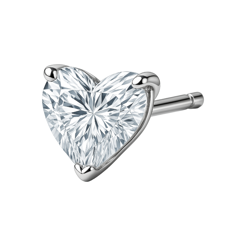 Heart-Shaped Lab-Grown Diamond Stud Earrings