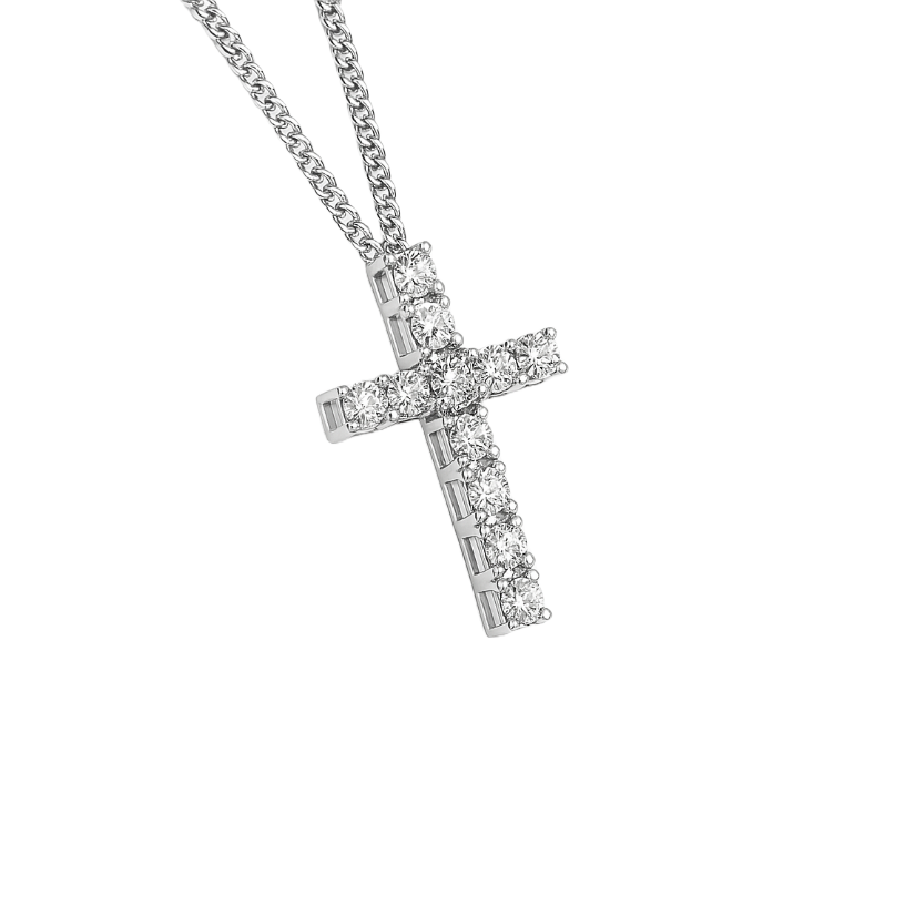 Lab-Grown Diamond Cross Pendant Necklace