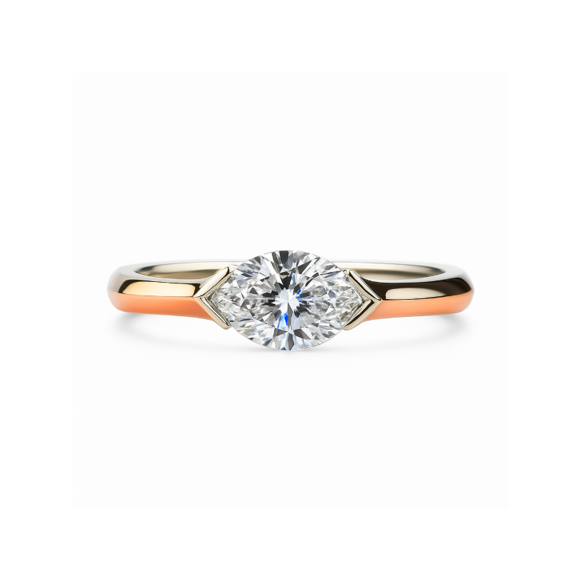 Bezel-Set Marquise Lab-Grown Diamond Ring