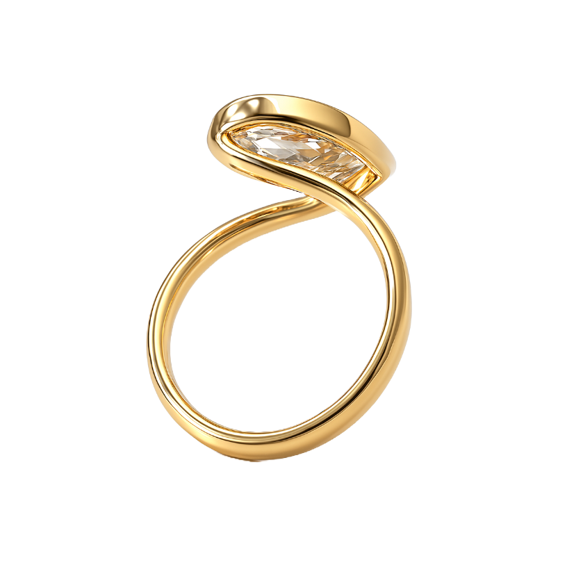 Pear-Shaped Lab-Grown Diamond Bezel Ring