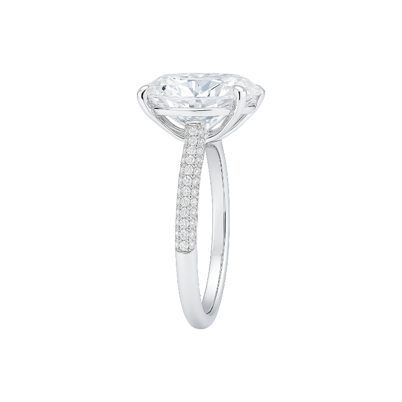 Oval-Cut Lab-Grown Diamond Pavé Engagement Ring